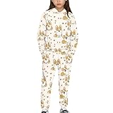 Twousenru Cute Corgi Girls 2 Piece Outfits Sweatsuit 5-12Y Boys Kids Fleece Fashion Aesthetic Hoodies Sweatshirt and Sweatpants Set with Font Pocket Seasonal Wear 7-8