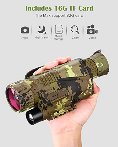 image for BOBLOV 32GB Night Vision Monocular, Infrared Night Vision Camcorder, D