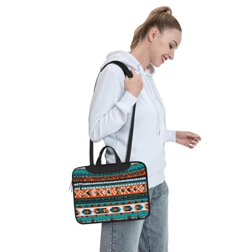Bolso portátil estampado turquesa azteca 14 pulg impermeable miniatura 3