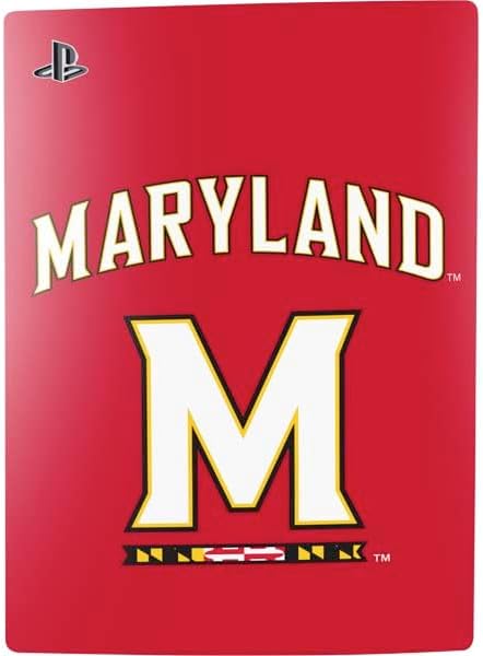 Skinit Decal Gaming Skin Compatible with PS5 Bundle - Officially Licensed University of Maryland Collegiate Text Red Design