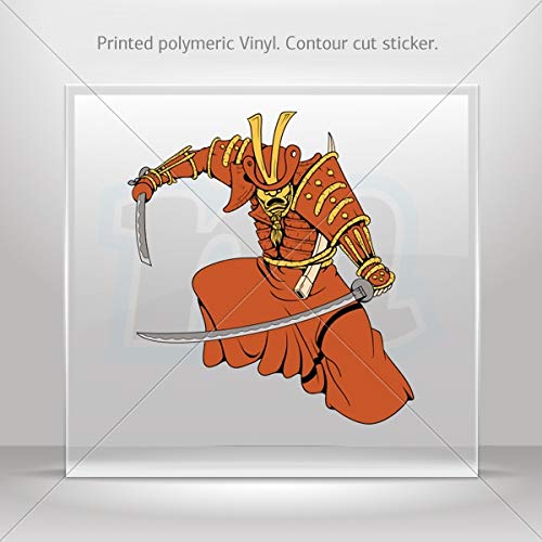 Samurai Warrior Decal Sticker Depicting Face of The Enemy for Prestige Panache with Classroom Full Color Print (7X6,4)