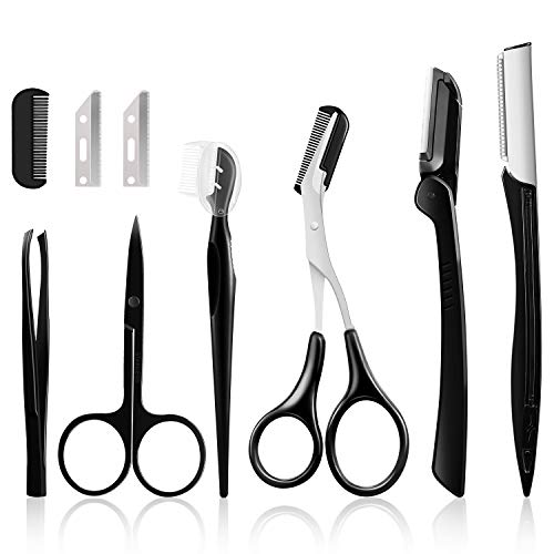 Vextronic Eyebrow Razor,6 in 1 Eyebrow Kit,Multipurpose Exfoliating Dermaplaning Tool Face Razors