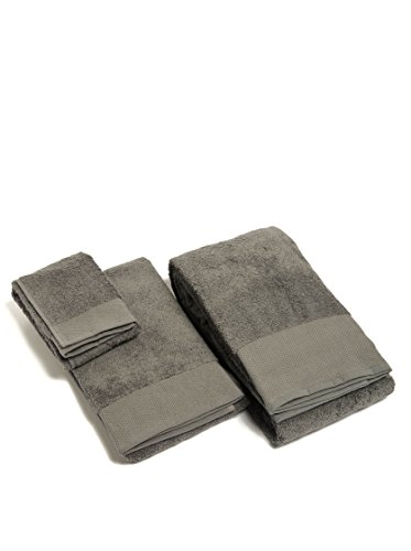 Happidea Voglia Di Colore Set 1+1 (Asciugamano + Ospite) Fumo, 100% Cotone, 38X23X5 Kg 0,5, 2