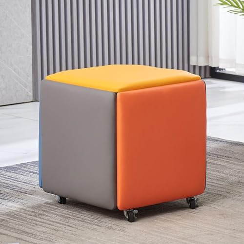 Taburete otomano apilable impermeable 5 en 1, cubo creativo para fiestas al aire libre, tocador, sala de estar y dormitorio, versátil puffe nizer 36 x 36 x 38 cm, elegante decoración del hogar