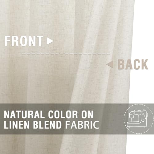 jinchan Beige Linen Kitchen Curtains and Valance Set Tier Curtains 24 Inch Length for Cafe Living Room Bedroom Bathroom Farmhouse Rustic Country Small Drapes 3 Piece Set Rod Pocket Crude by jinchan - Image 4