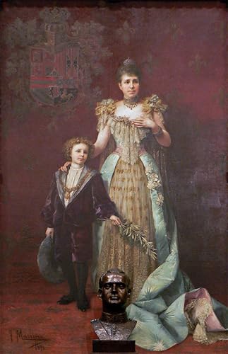 Lienzo de pared de la reina María Cristina y Alfonso XIII para vestir habitaciones vacías
