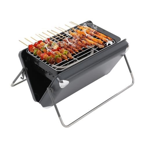 Barbacoa portátil 2 en 1 de carbón vegetal y gas, barbacoa plegable con parrilla y maletín de transporte, para cocinar al aire libre, barbacoas, picnics