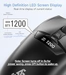 Sans fil BT Souris intelligente LED Écran, 3 Modes(2.4G & BT5.1/5.2) Se connecter à 3 Dispositifs rechargeables, clic silencieux, 5 DPI Niveaux, Mice optique ergonomique pour ordinateur portable PC Mac Windows, noir