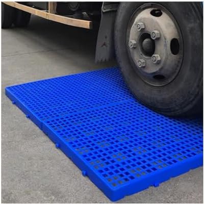 Basement Plastic Pallet, Plastic Pallets Breathable Waterproof, Indoor & Outdoor Storage Grid Pad, Easy to Stack (Color : Blue, Size : 60x100x10cm)