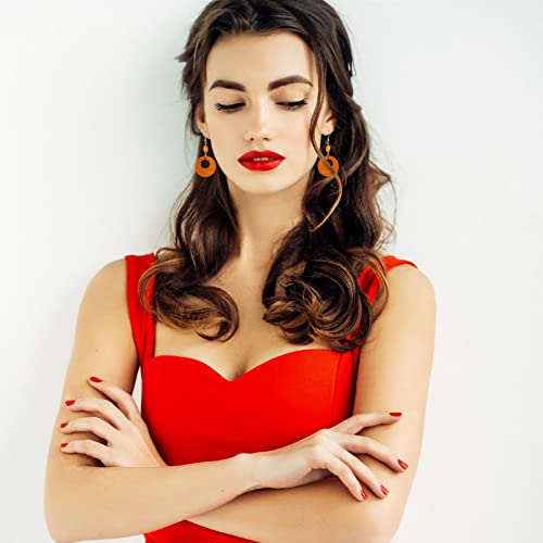 XiYee 12 Paare Holz Ohrringe für Damen - Ethnische Afrikanische Hänger Baumelnde Ohrringe Mit 316L Edelstahl Haken - Böhmen Vintage Schmuck