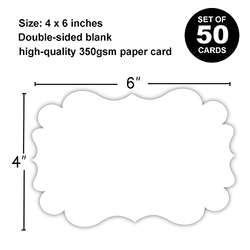 50Pcs White Blank Index Cards, Premium Blank Paper Cards, Double-Sided Available Word Card, Business Cards, Message Card, Diy Gift Card, Note Paper Tags, 4 X 6 Inches. #TOP2