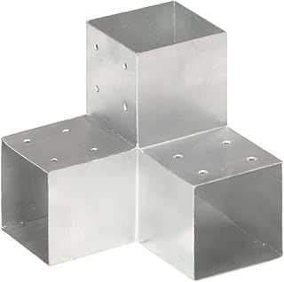 vidaXL Pfostenverbinder Y-Form 3 Hülsen Balkenschuh Holzverbinder Eckverbinder Pfostenecke Balken Verbinder Feuerverzinkt Verzinktes Metall 101x101mm