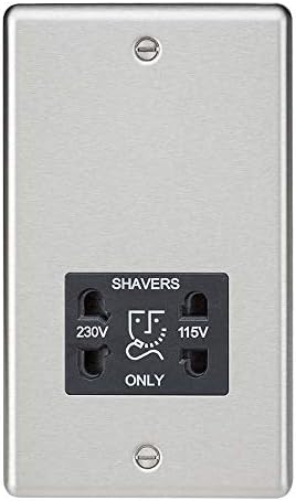 KNIGHTSBRIDGE CL63FBC 13A Switched Fused Spur Unit with Neon & Flex Outlet-Rounded Edge Brushed Chrome