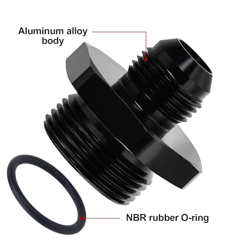 Image of EVIL ENERGY 10AN Flare to 16AN ORB Male Fuel Rail Adapter Fitting Black