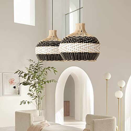 Arturesthome Rattan Pendant Light For Kitchen Island, Wicker Chandelier, Handmade Woven Hanging Ceiling Light Lampshade For Living Room Bedroom #TOP3