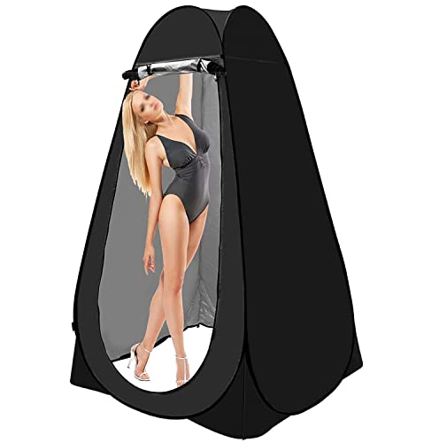 BLEQYS-Shower-Tent-Pop-Up-Privacy-Tent-Camping-Portable-Toilet-Tent-Outdoor-Camp-Bathroom-Changing-Dressing-Room-Instant-Privacy-Shelters-for-Hiking-Beach-Picnic-Fishing-Potty-Black