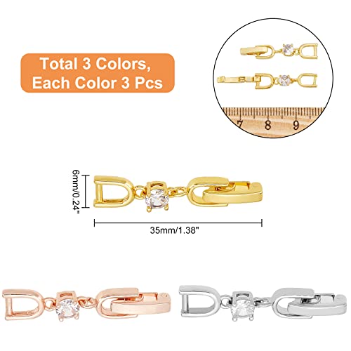 Cierre extensor collar plegable de 3 colores para ajustar longitud de joyas 6