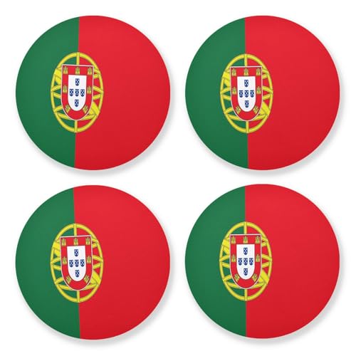 Lot de 4 dessous de verre en liège avec motif drapeau du Portugal, coussin thermique pour décoration d'intérieur, cadeau de pendaison de crémaillère