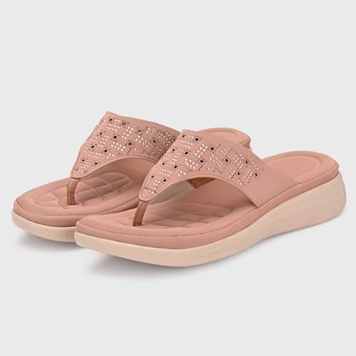 Image of Centrino Women's Sandals | Stylish Slip-On Sandals|Elegant & Trendy Design | Slippers /Flip-Flops|Fashionable Casual & Stylish|Lightweight & Breathable|Outdoor Casual Chappals for Ladies & Girls(9320)