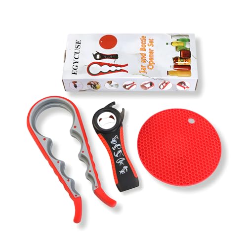 Tyba Dolphin 1976 Jar Opener Bottle Opener For Elderly Sufferers Children Weak Hands Seniors With Arthritis Can Opener Jar Lid Opener Jar Gripper Pad Silicone Handle 5-In-1 Multi-Functional 3 Pc Set cover