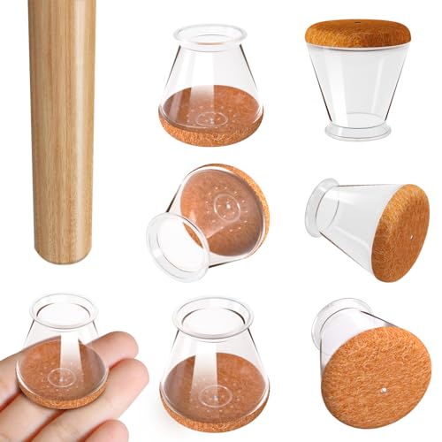 20 Piezas Protector Patas Sillas Redondas, Tacos para Patas de Sillas, Protección para Silla de Silicona (Talla S: Apto para diámetros de 13–22.9 mm), Antirrayaduras y Antirruido, Protegen el Suelo