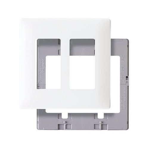 Legrand Pass & Seymour Screwless Wall Plates for Decorator Rocker Outlets, 2-Gang, White, SWP262WBPCC10