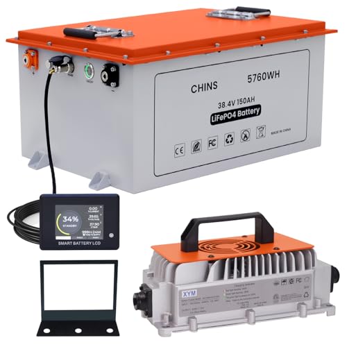 CHINS 36V 150Ah Lithium Golf Cart Battery, Built-in Smart 200A BMS,...