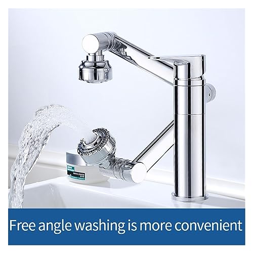 Robinet de salle de bain chrome rotatif 1080° mitigeur chic et durable - 8