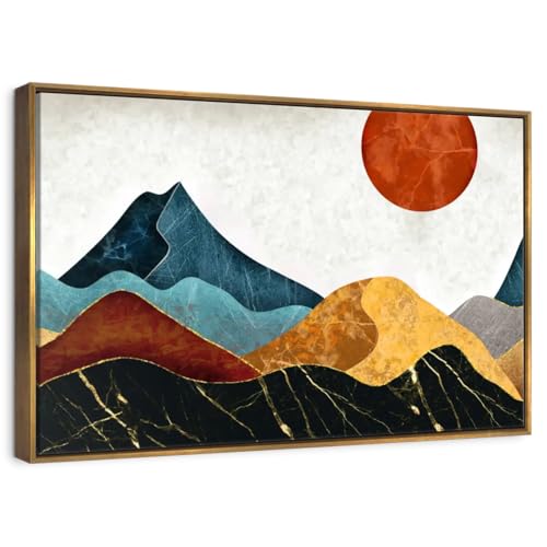 ElephantStock - Abstract Marble Mountains Wall Art - Horizontal Floating