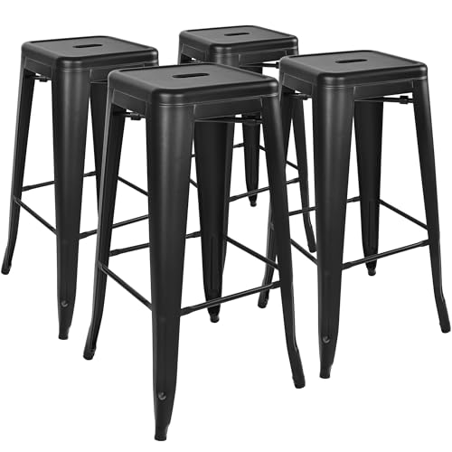 Elevon 30 Inches Metal Bar Stools, High Backless...