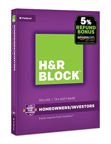 [OLD VERSION] H&R Block Tax Software Deluxe 2017 [Federal Only]
