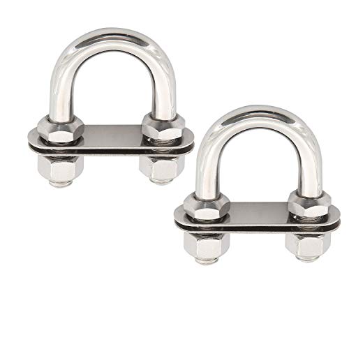 NovelBee 2pcs of Stainless Steel Stern Bow Eye Tie Down U Bolt with Hex Nuts and washers,Stock Dia. 3/7,Thread Length 1-1/4,Overall Length 3 NovelBee 2pcs of Stainless Steel Stern Bow Eye Tie Down U Bolt with Hex Nuts and washers,Stock Dia. 3/7",Thread Length 1-1/4",Overall Length 3"