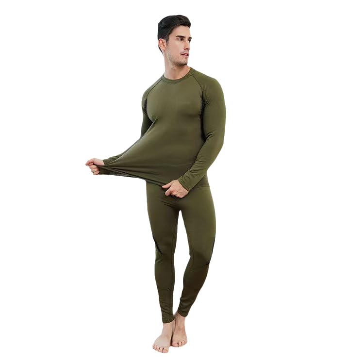 UimoKiThermal Underwear for Men Base Layers Long Johns for Thermal Long Underwear Mens Cold Weather Gear Crew Neck Thermal Shirts for Men Athletic Underwear Thickened Outdoor Exercise