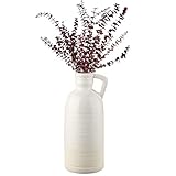 12.5" White Ceramic Vase for Home Decor Large Decorative Vase Boho Pottery Bud Vase for Flowers Rustic Farmhouse Tall Single Flower Vase for Centerpieces Pampas Grass