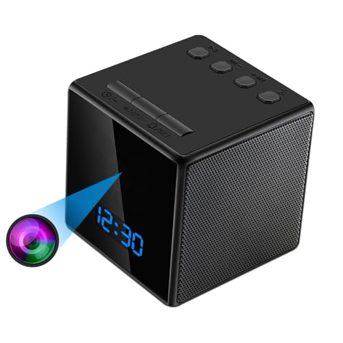 小型カメラ 隠しカメラ Bluetoothスピーカー 時計型カメラ【1080P画質160°広角 WIFI機能 動体検知 暗視機能 4H稼働時間 256GB対応】スパイカメラ 小型防犯カメラ 屋内監視カメラ小型 遠隔監視 ループ録画 小型カメラ長時間録画 、室内見守りカメラ 操作簡単 証拠撮影 日本語取扱説明書付 iPhone/Android対応