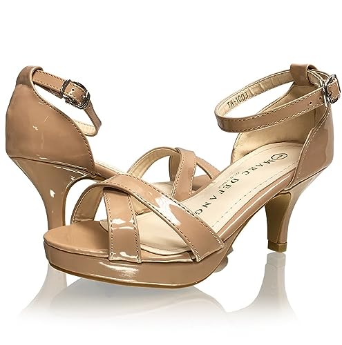 MARC DEFANG NEW YORK Girl's Tween Patent Leather Platform Sandal Pumps4