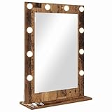 Type d'éclairage: Bandes LED Tomostar Miroir Maquillage Hollywood, Miroir de Table Coiffeuse LED Bois Ancien 70 x 50 x 18 cm