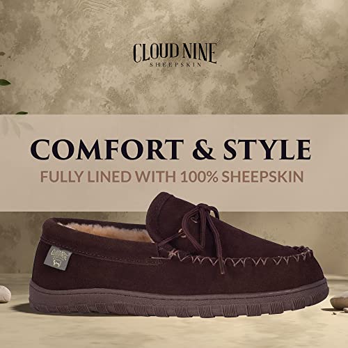 Slippers Mens Moccasins Shoes - Sheepskin Lined Slip-on Indoor & Outdoor Moccasins for Men2