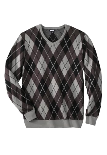 KingSize Men's Big & Tall Tall V-Neck Argyle Sweater