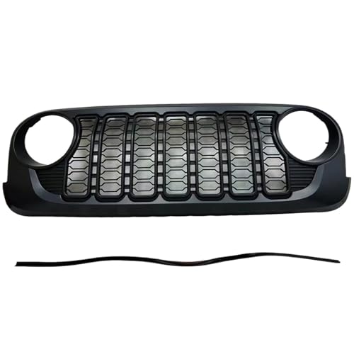 Coche Parrilla Parrilla Delantera ABS Negra para Jeep para Wrangler JK J400 2007 2008 2009 2010 2011 2012 2013 2014 2015 2016 2017 Parrilla del Radiador Rejilla Radiador