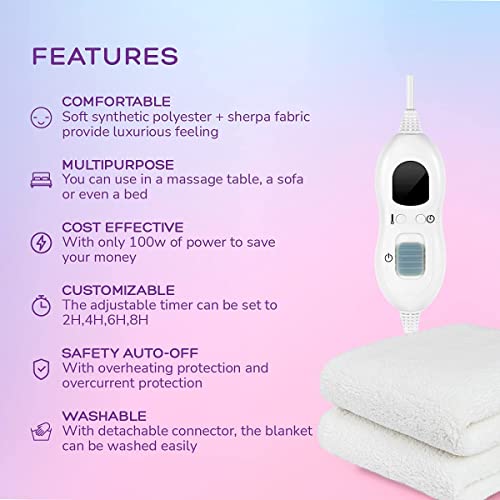 (71” X 30”) Rs Deluxe Fleece Massage Table Warmer Heating Pad Blanket , Electric Heated Blanket, Spa Beauty Massage Therapy #TOP1