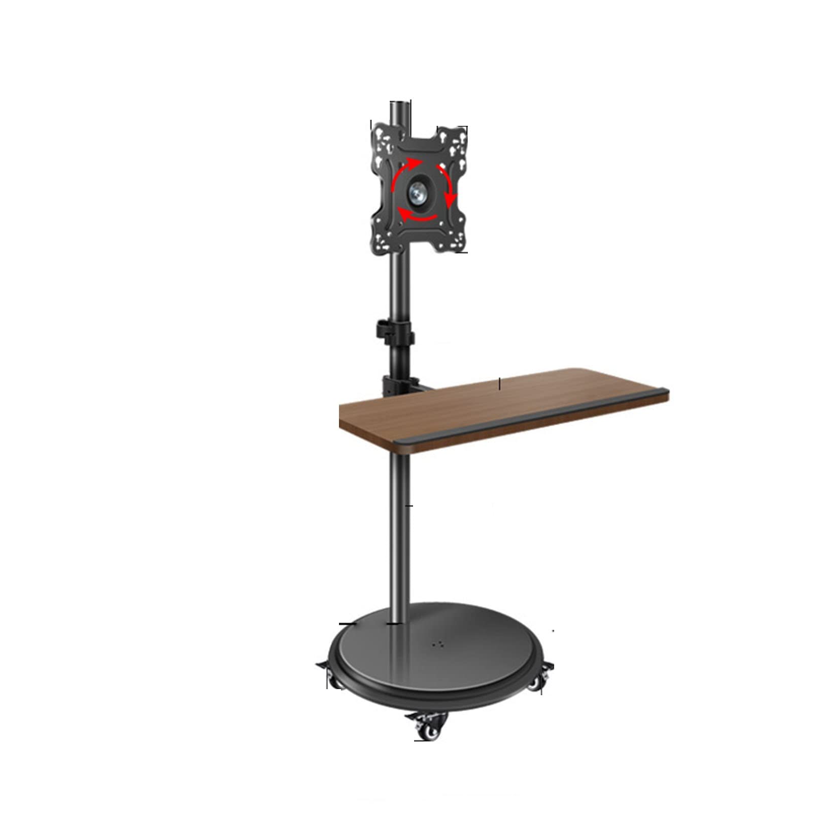 Supporto TV Mobile - con Vassoio per Tastiera, TV, Monitor per Computer, Staffa Girevole Orizzontale e Verticale, Carrello Mobile da Pavimento, Video in Diretta, Rack per riunioni