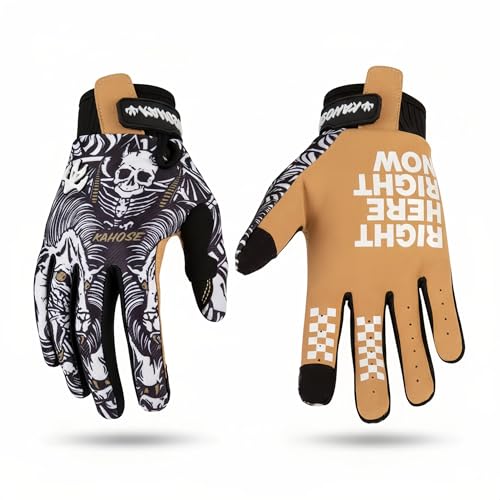 KEZAINN Skeleton-Paw Motorcycle Gloves - Non-Slip Touchscreen Breathable Gloves for Men & Women - Fit ATV/MTB/Dirt Bike Racing Cosplay & Halloween (Black XL)