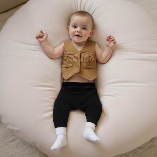 BULINGNA Fashion Kids Toddler Girls Western Fringe Crop Vest 70s Hippie Boho Western Cowgirl Fringe Cardigan Jacket4