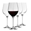 Krosno wine glasses textured optic effect set of 4 152 oz harmony lumi collection elegant glassware red and white wine crystal clear modern design dishwasher safe made in europe  urban country home decor