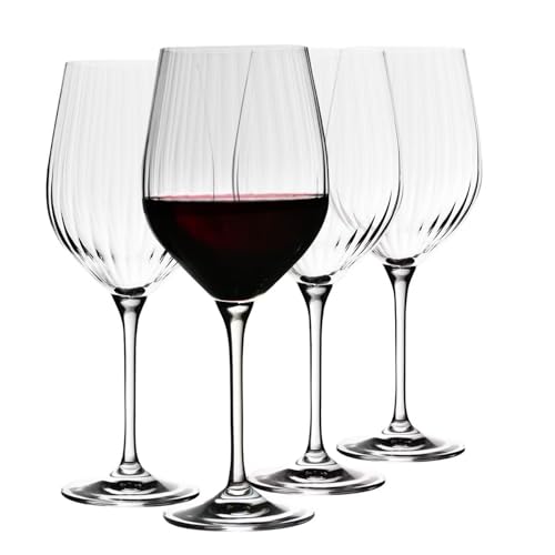 Krosno-Wine-Glasses-Textured-Optic-Effect-Set-of-4-152-oz-Harmony-Lumi-Collection-Elegant-Glassware-Red-and-White-Wine-Crystal-Clear-Modern-Design-Dishwasher-Safe-Made-in-Europe Krosno Wine Glasses Textured Optic Effect Set of 4 152 oz Harmony Lumi Collection Elegant Glassware Red and White Wine Crystal Clear Modern Design Dishwasher Safe Made in Europe