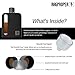 Ragproper Modern Glass Hip Flask for Men with Cork & Silicone Lid Liners - Durable Silicone Covered Flask for Whiskey, & Other Liquor (Double Shot 240ml, Black)