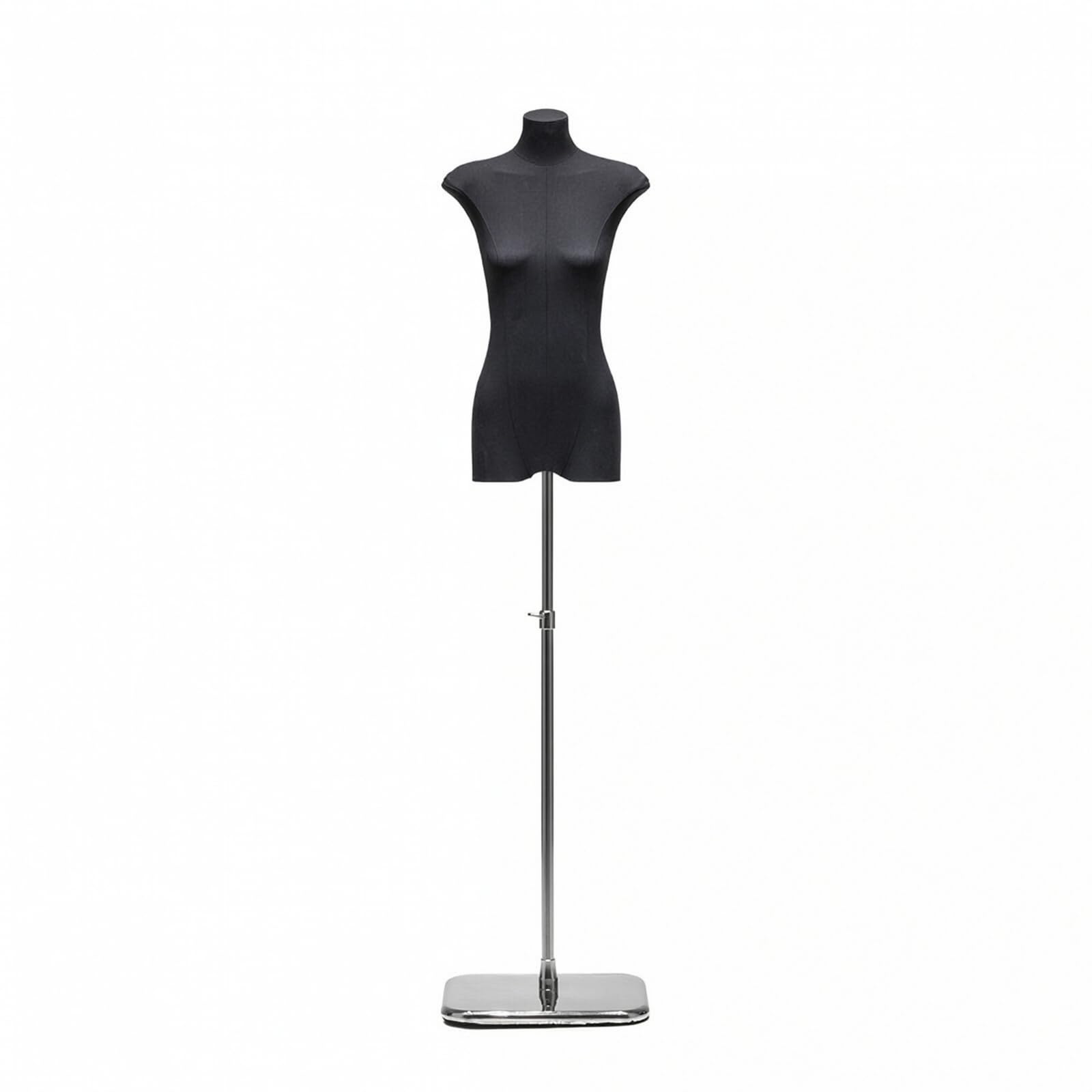 Gralara Busto da Sartoria con Supporto Regolabile in Altezza Autoportante Busto da Donna con Piedistallo Professionale per , Argento , Base A Triangolo Grande, Asta Telescopica 1,2 Metri, Senza Mani