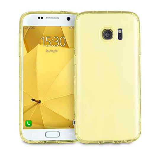 MyGadget Funda Slim para Samsung Galaxy S7 en Silicona con Protector de Bordes - Carcasa Protectora Ultra Delgada con Esquinas Reforzadas - Amarillo