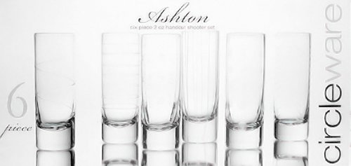 Circleware Ashton Six Piece 2 Oz Handcut Shooter Set Shot Glass Set #TOP2